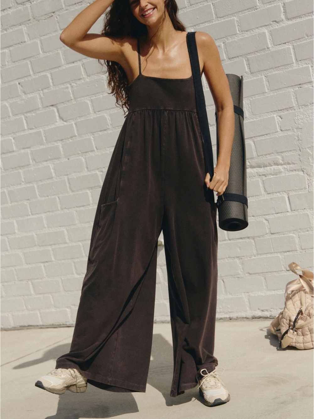 Free people hot shot strappy jumpsuit